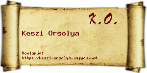Keszi Orsolya névjegykártya